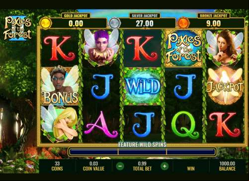 Screenshot of the mobile slot game Pixies of the Forest II by IGT.